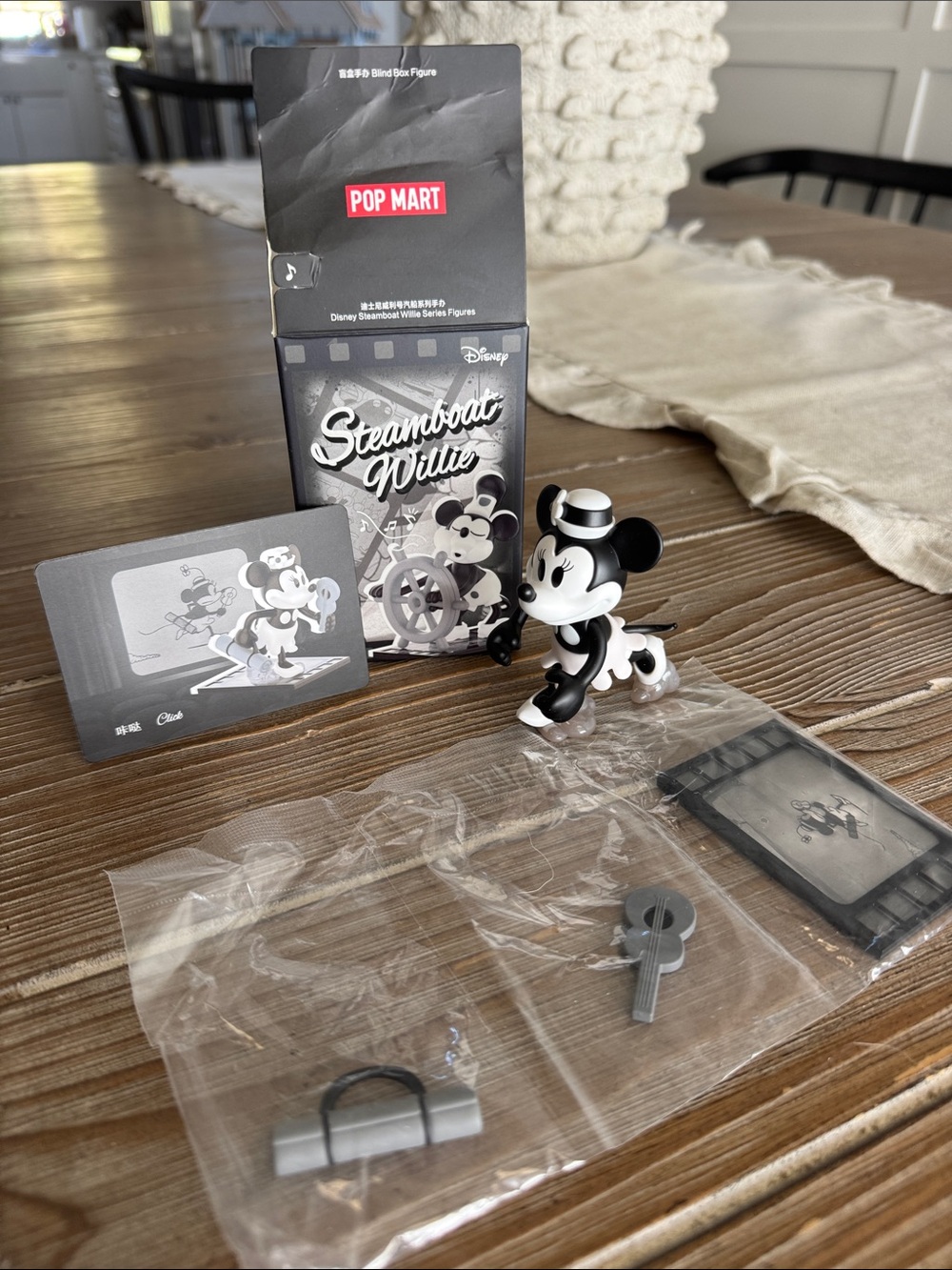 Disney Steamboat Willie Minnie Mouse Click Figure - Black & White